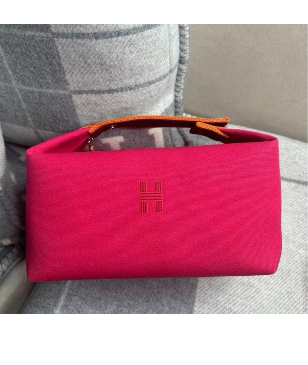 HERMES Фуксия хлопковая косметичка, фото 2
