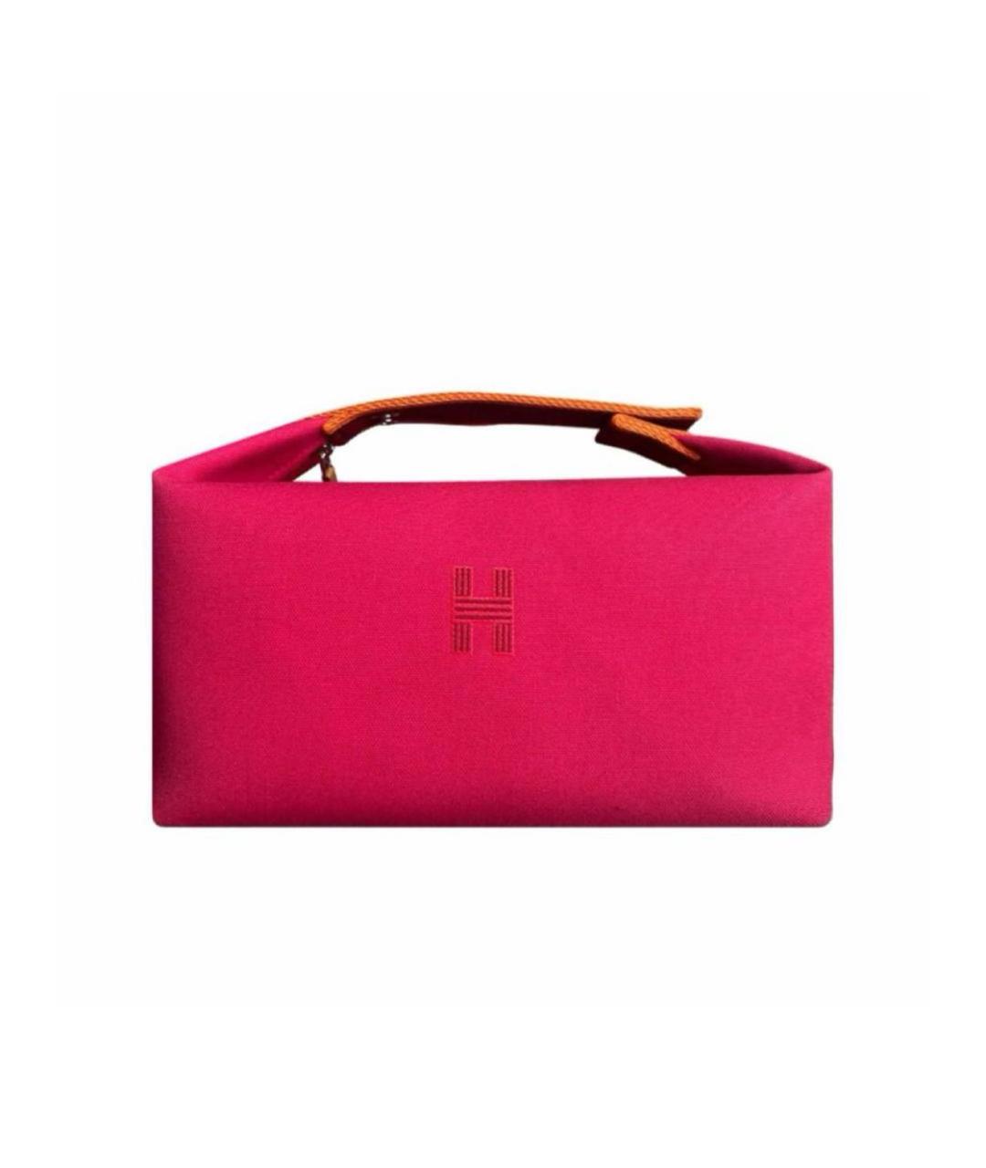 HERMES Фуксия хлопковая косметичка, фото 3