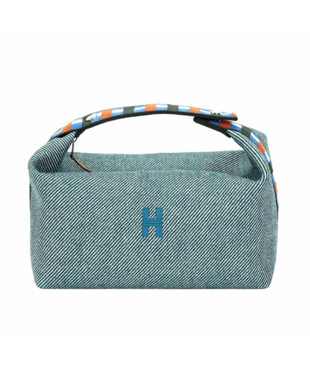 HERMES Синяя шерстяная косметичка, фото 3