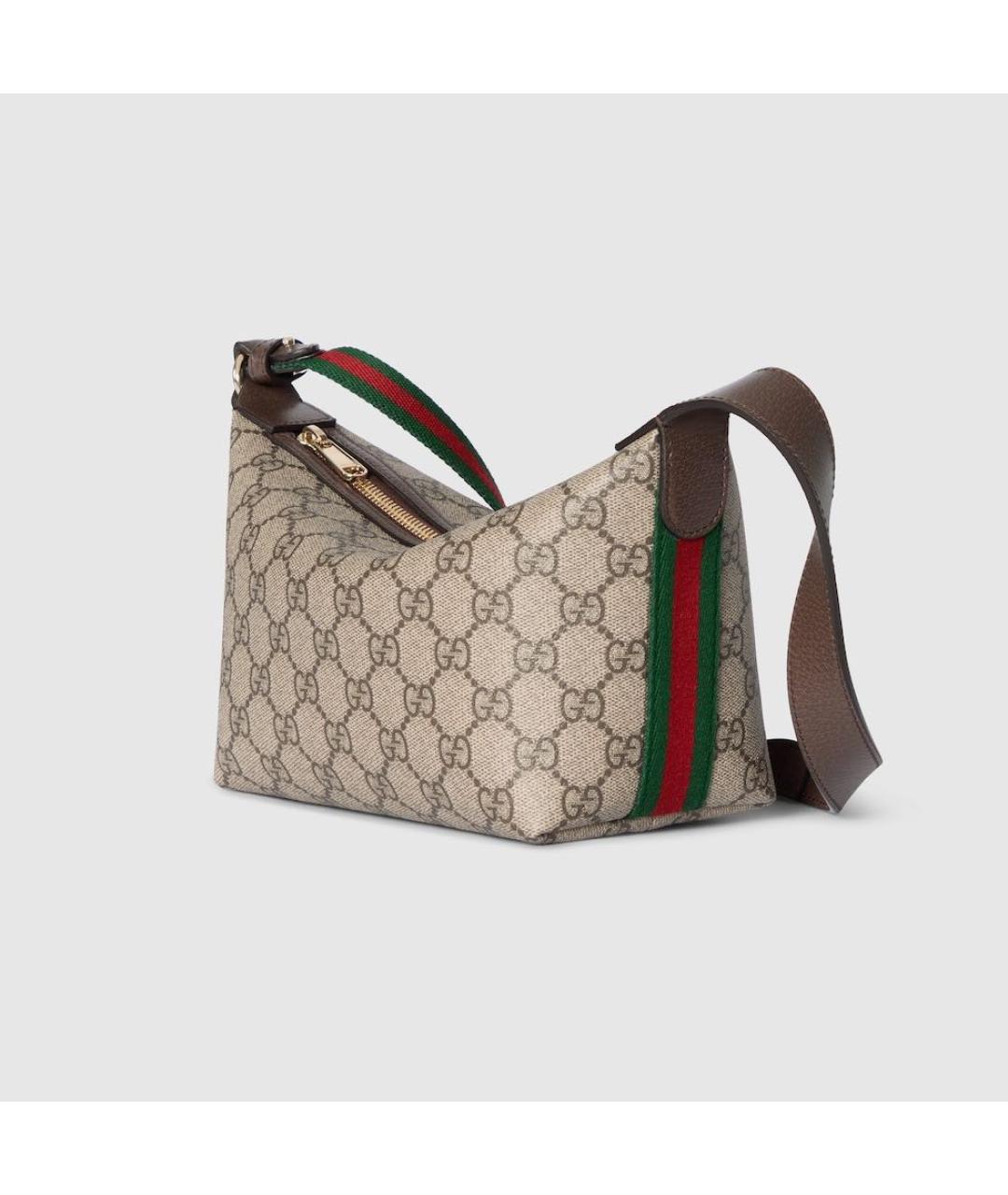 GUCCI Коричневая тканевая сумка через плечо, фото 9