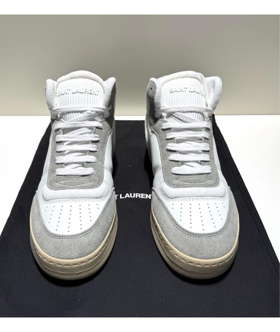 SAINT LAURENT Белые кожаные кроссовки, фото 2