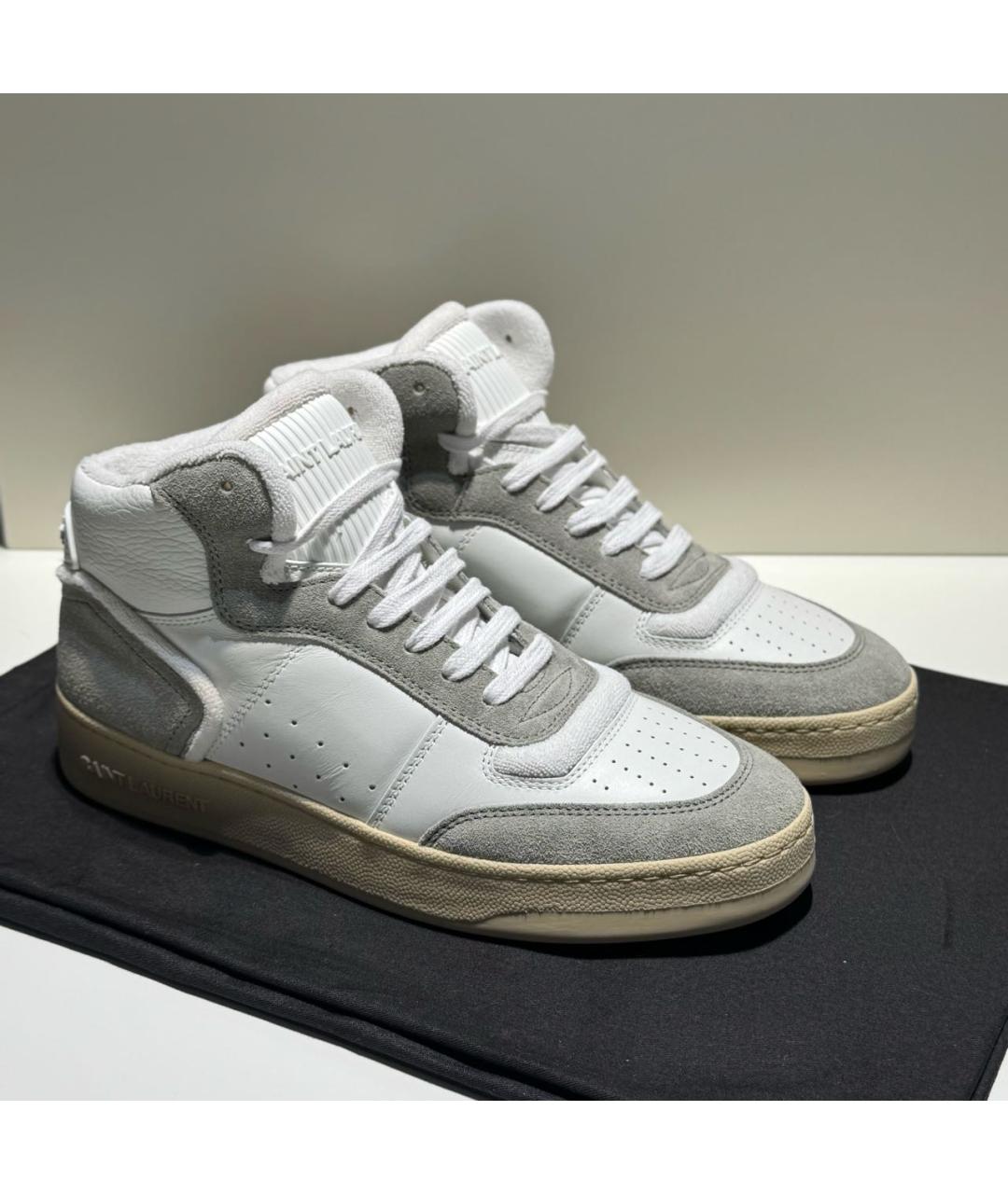SAINT LAURENT Белые кожаные кроссовки, фото 6