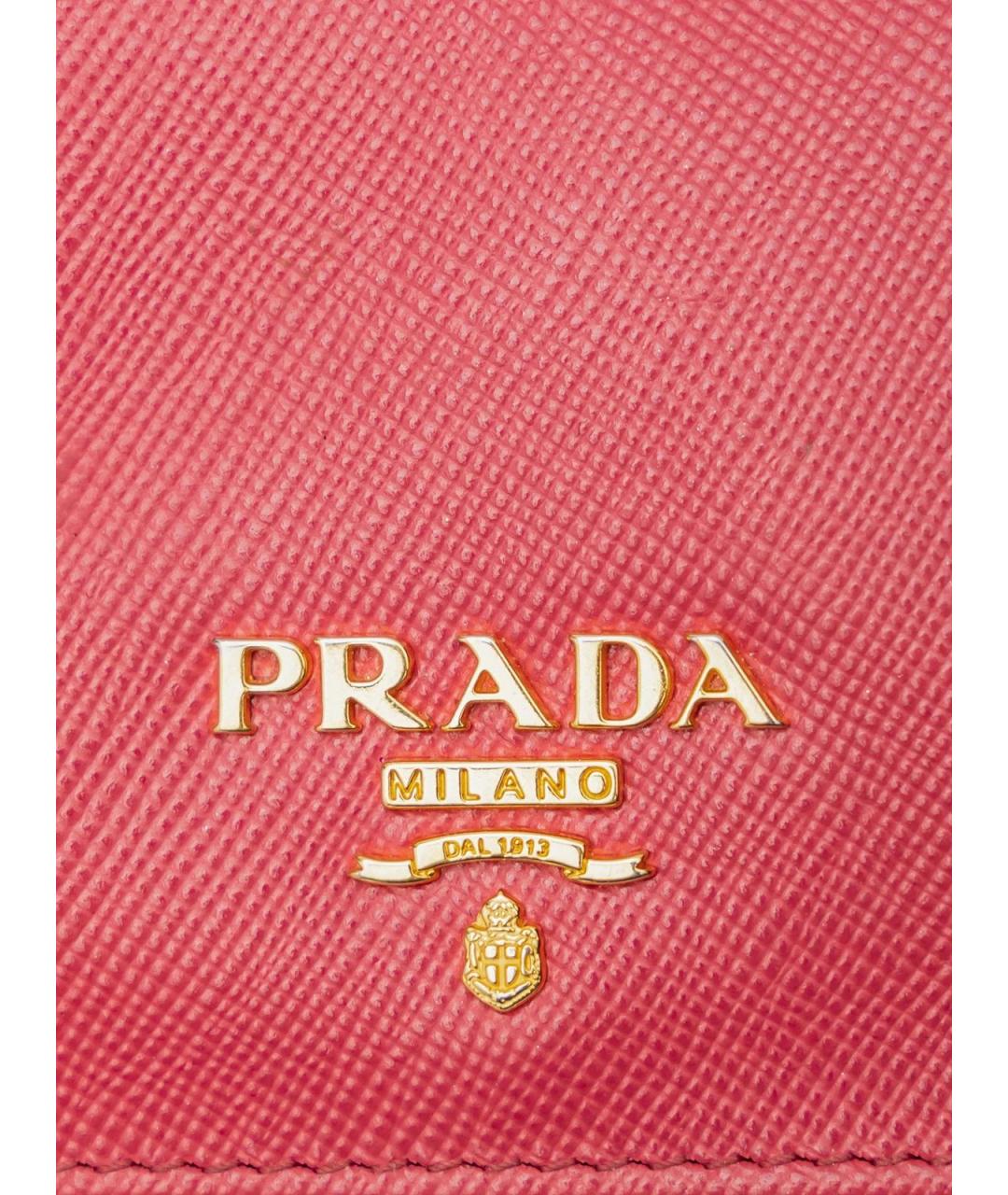 PRADA Розовый кожаный кошелек, фото 4