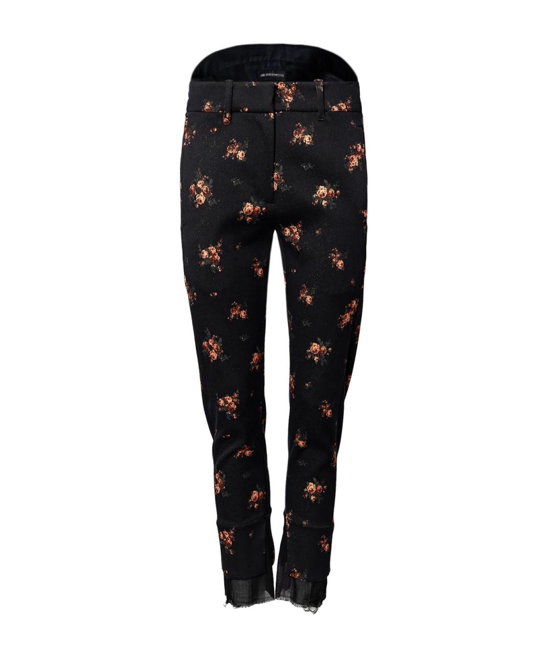 ANN DEMEULEMEESTER Черные хлопковые прямые брюки, фото 4
