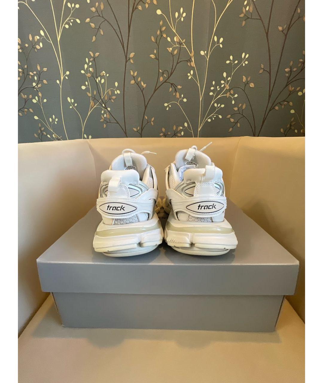 BALENCIAGA Белые кожаные кроссовки, фото 4