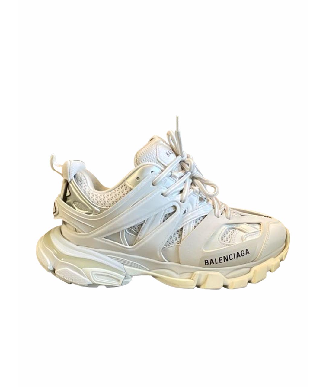 BALENCIAGA Белые кожаные кроссовки, фото 1