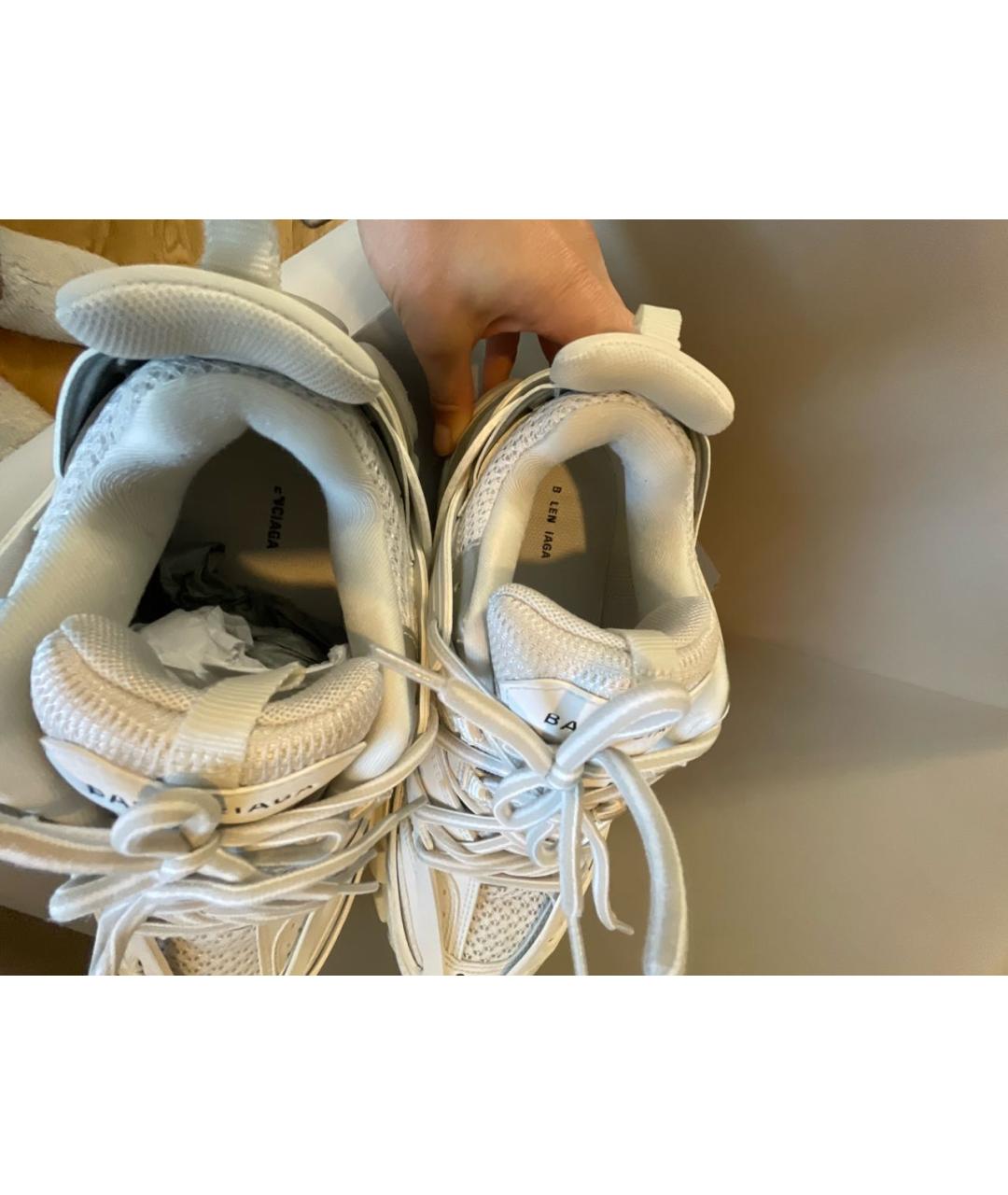 BALENCIAGA Белые кожаные кроссовки, фото 7