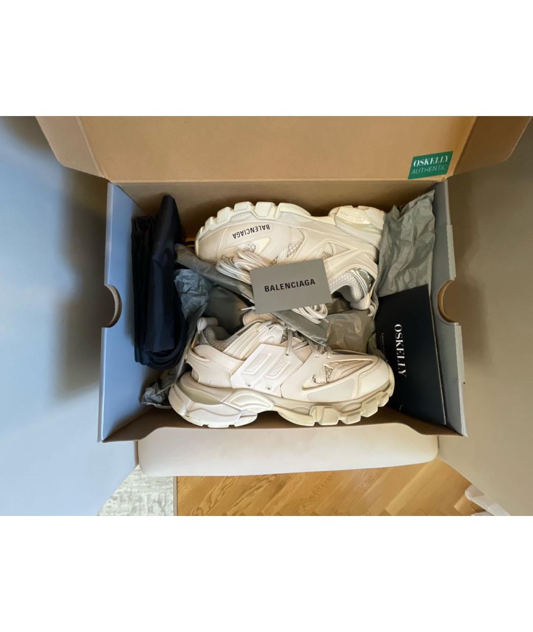 BALENCIAGA Белые кожаные кроссовки, фото 8