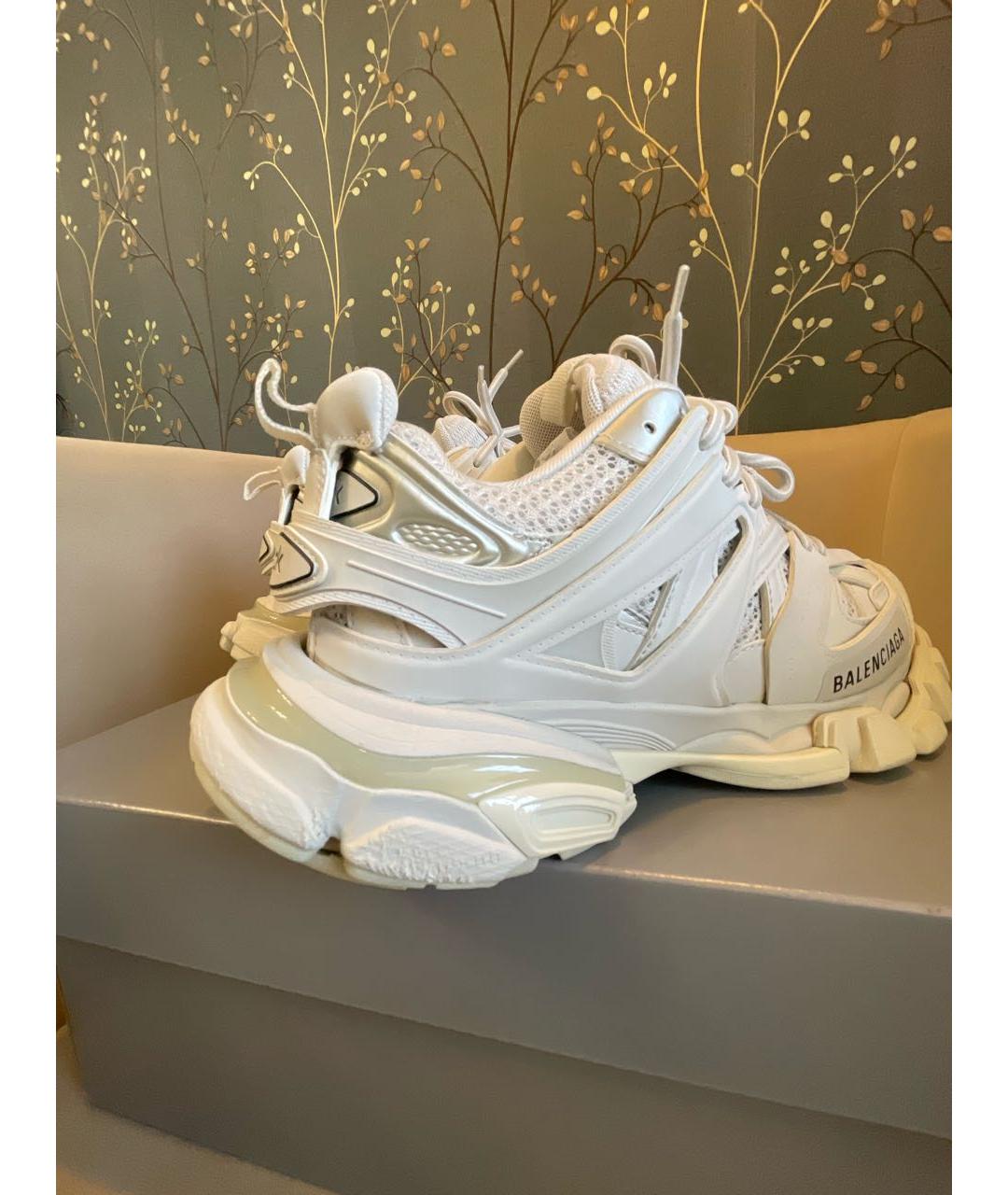 BALENCIAGA Белые кожаные кроссовки, фото 6