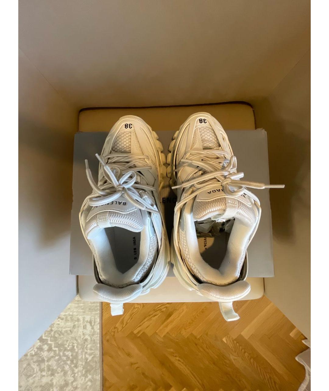 BALENCIAGA Белые кожаные кроссовки, фото 3