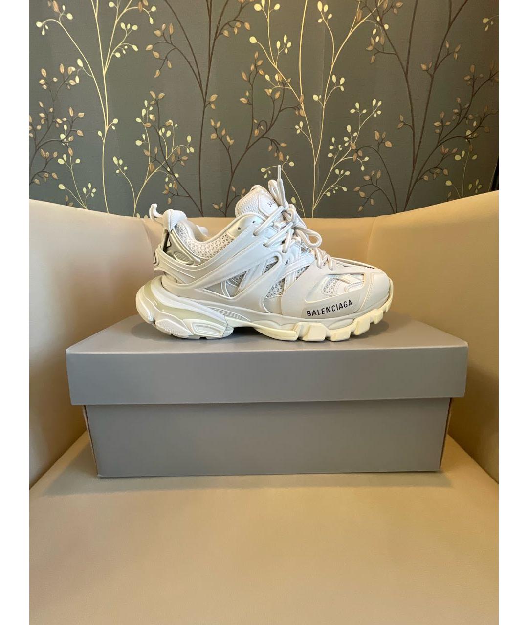 BALENCIAGA Белые кожаные кроссовки, фото 9