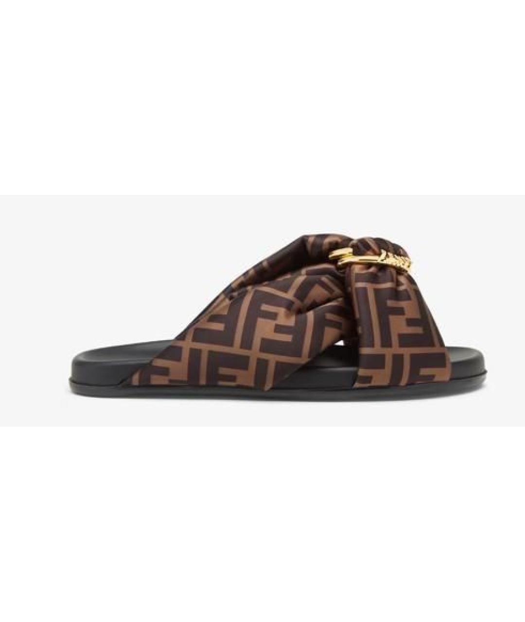 FENDI Коричневые сандалии, фото 3