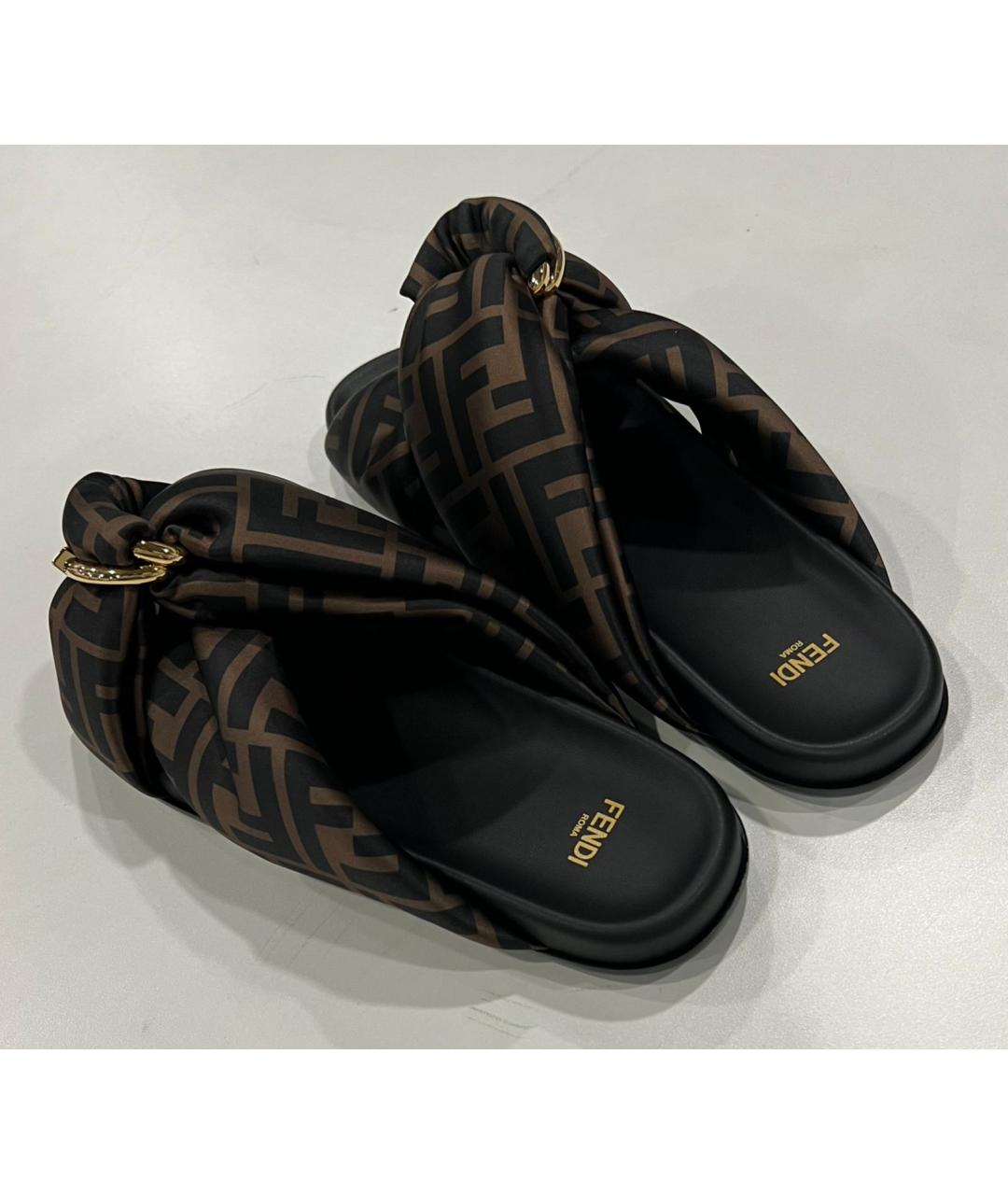 FENDI Коричневые сандалии, фото 2