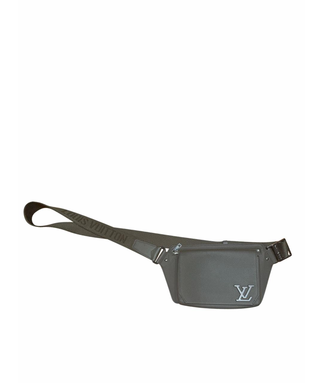 LOUIS VUITTON Зеленая кожаная барсетка, фото 1