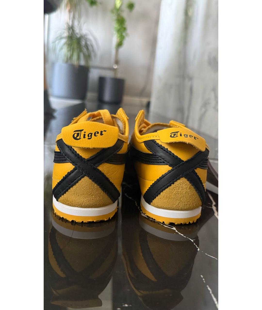 ONITSUKA TIGER Желтые кожаные кеды, фото 4