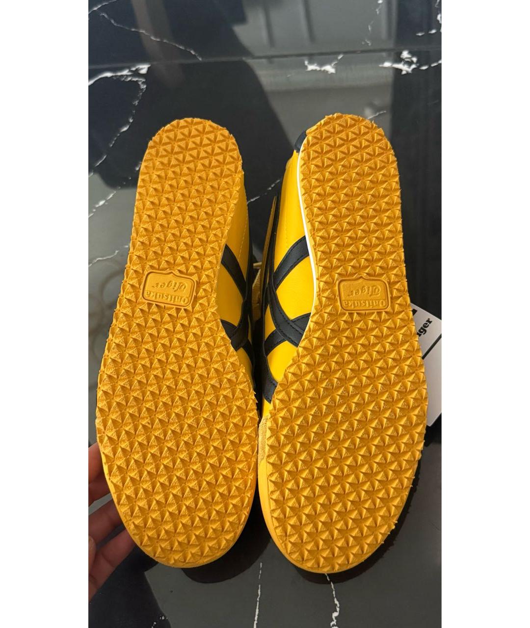 ONITSUKA TIGER Желтые кожаные кеды, фото 5
