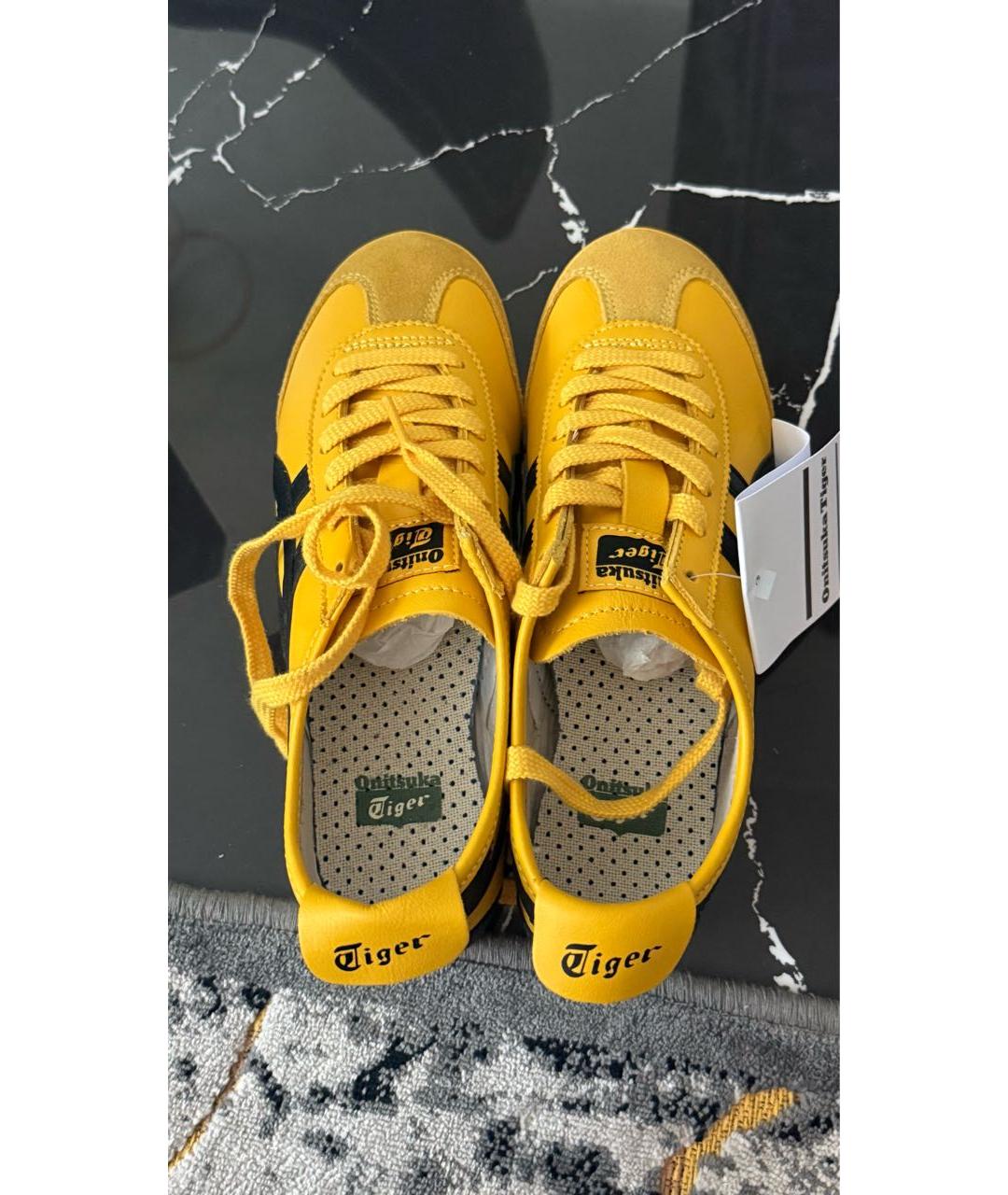 ONITSUKA TIGER Желтые кожаные кеды, фото 3