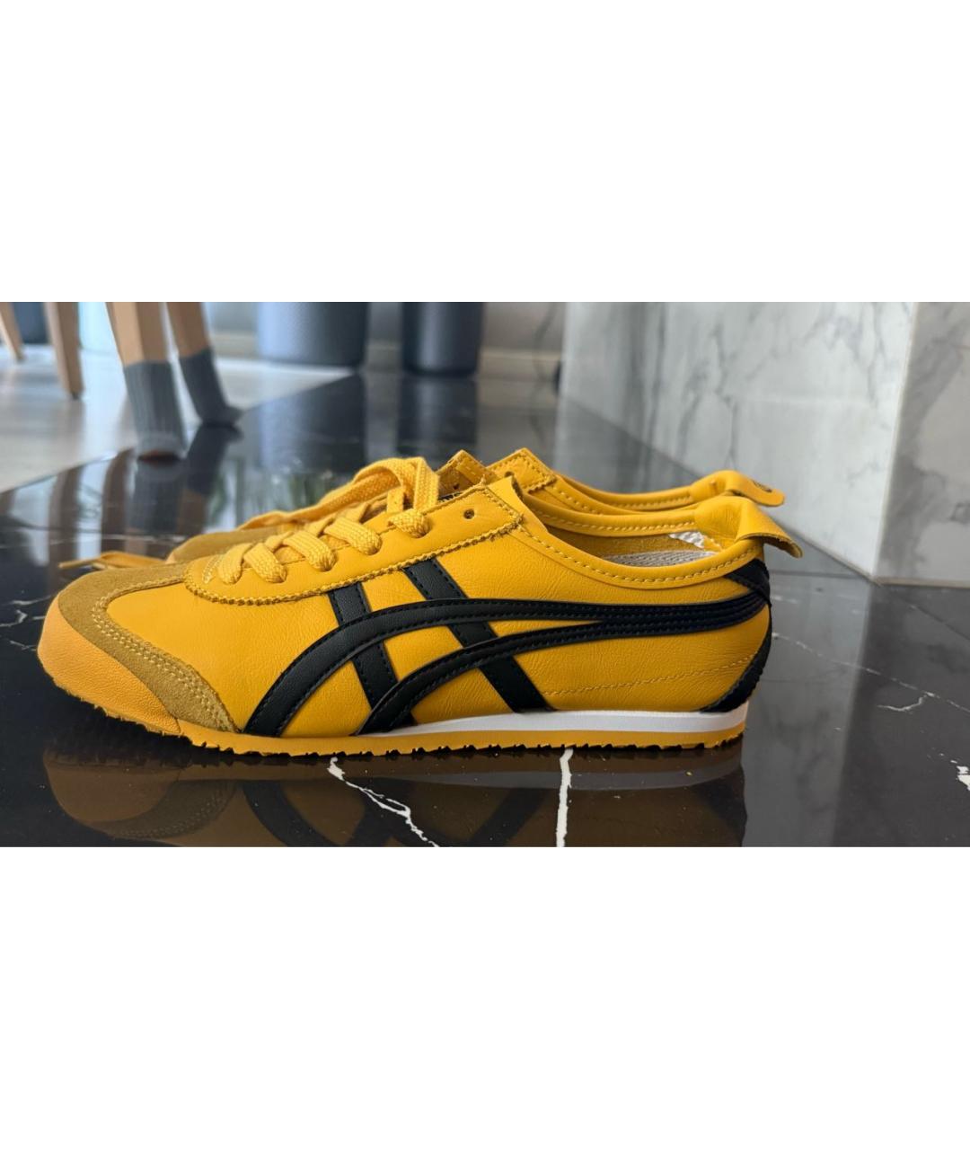 ONITSUKA TIGER Желтые кожаные кеды, фото 7