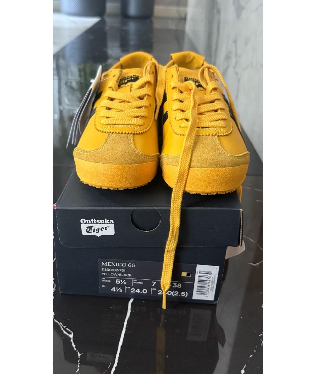 ONITSUKA TIGER Желтые кожаные кеды, фото 6