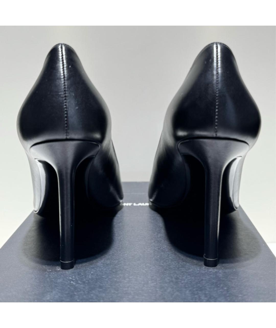 SAINT LAURENT Черные кожаные туфли, фото 4