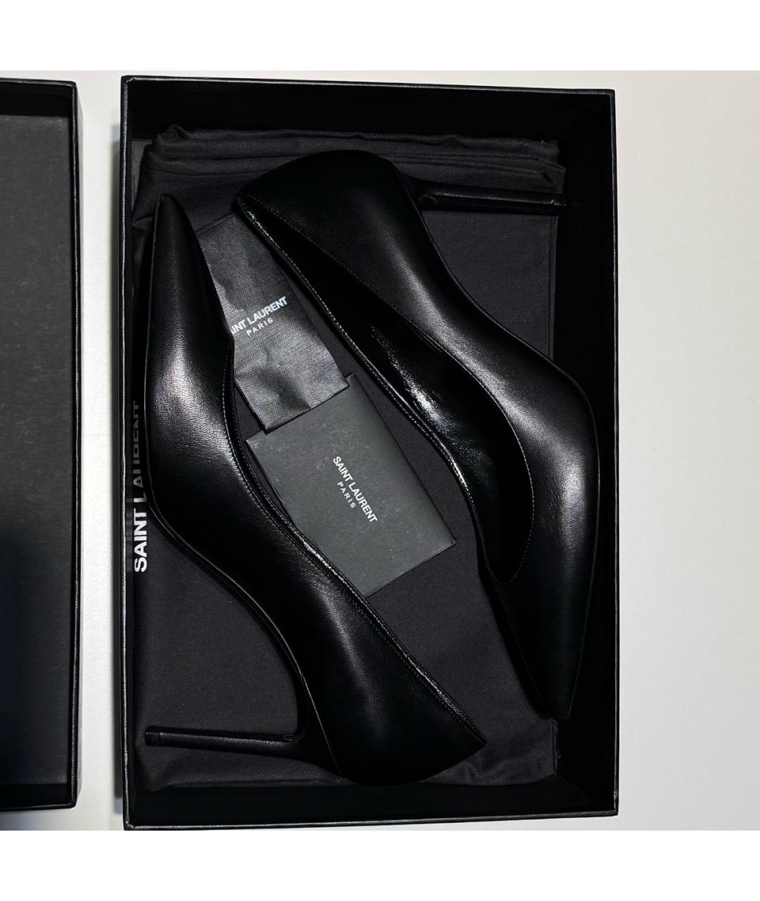 SAINT LAURENT Черные кожаные туфли, фото 7