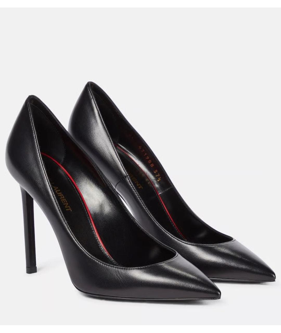 SAINT LAURENT Черные кожаные туфли, фото 2