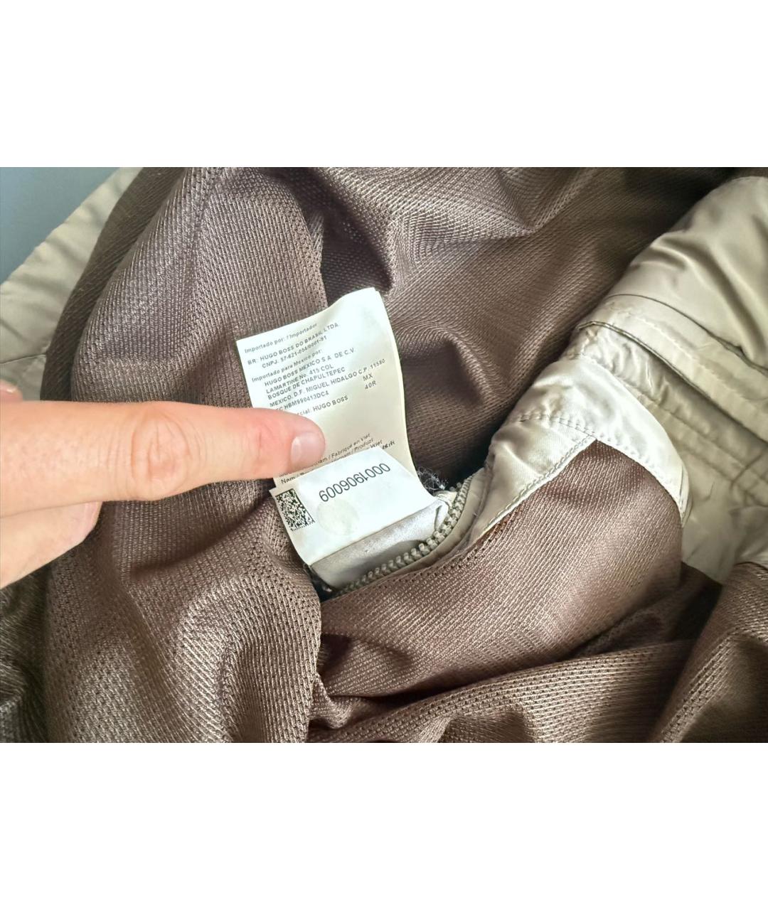 HUGO BOSS Бежевая полиэстеровая куртка, фото 6