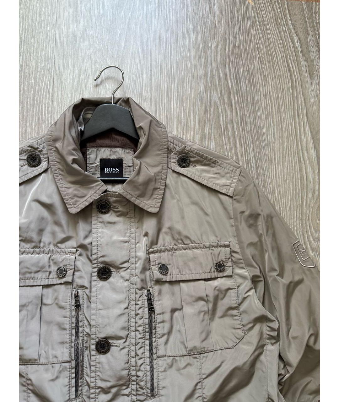 HUGO BOSS Бежевая полиэстеровая куртка, фото 3