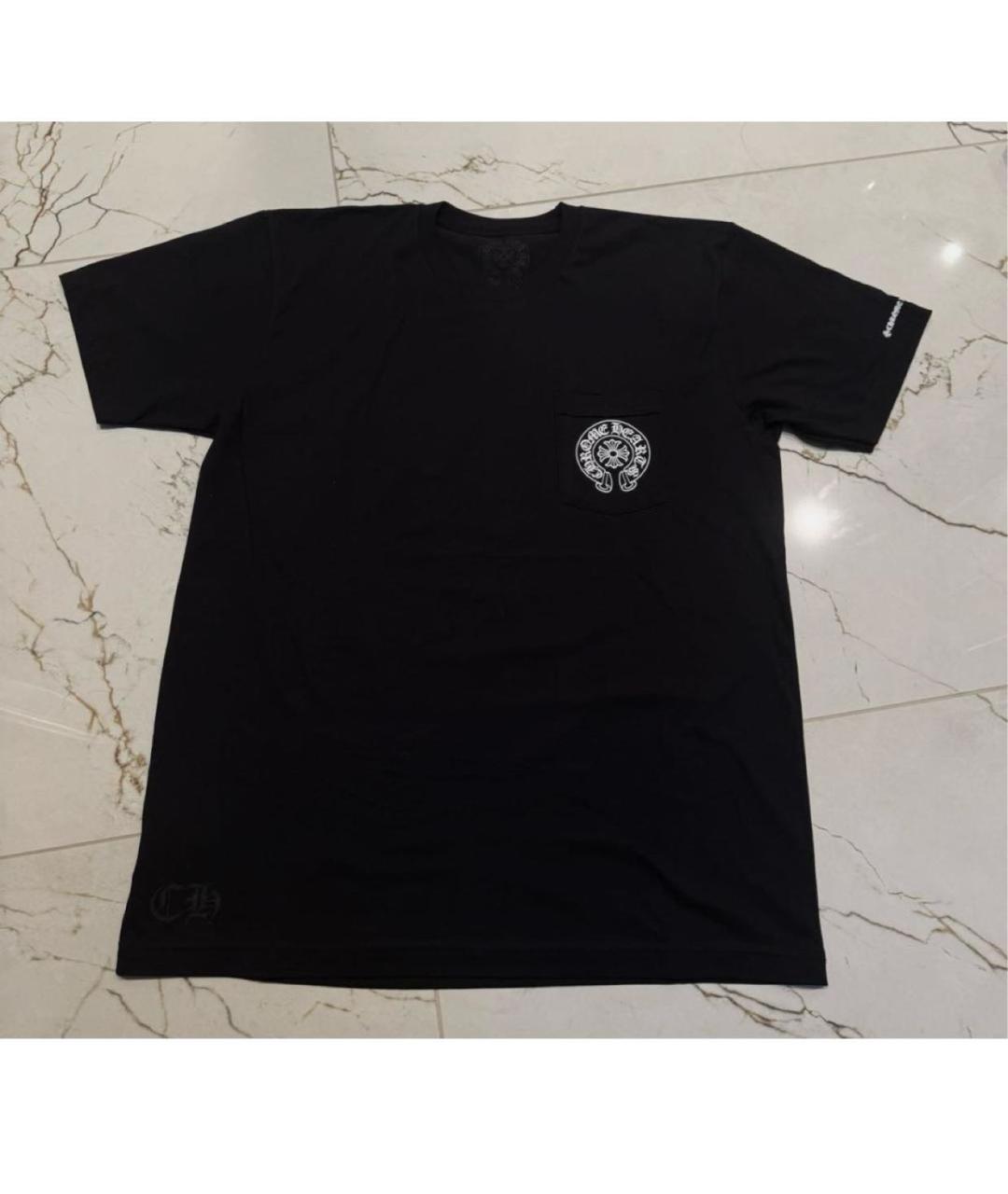 CHROME HEARTS Черная хлопковая футболка, фото 3