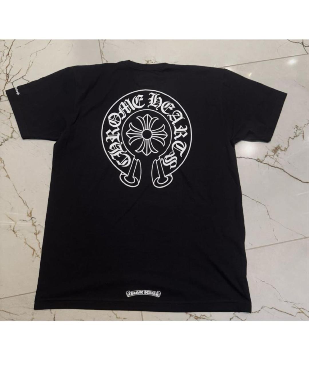 CHROME HEARTS Черная хлопковая футболка, фото 4