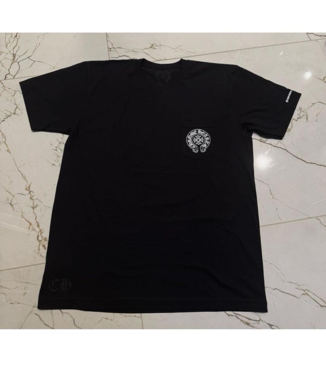 CHROME HEARTS Черная хлопковая футболка, фото 3