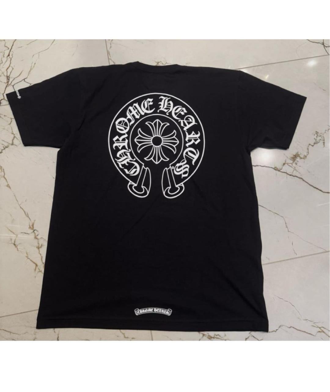CHROME HEARTS Черная хлопковая футболка, фото 4