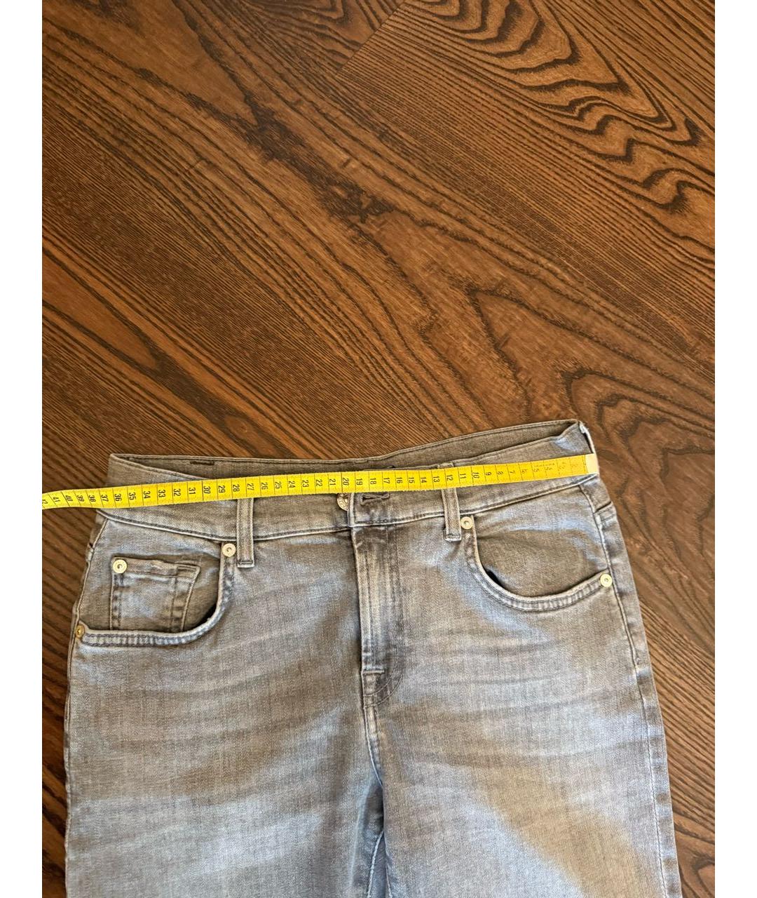 7 FOR ALL MANKIND Серые хлопко-эластановые джинсы слим, фото 7