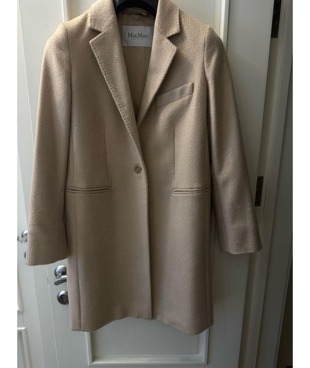 MAX MARA Бежевое шерстяное пальто, фото 5