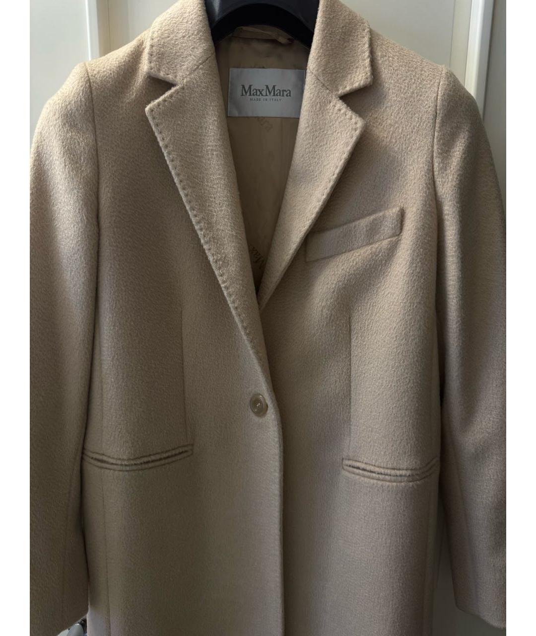 MAX MARA Бежевое шерстяное пальто, фото 3