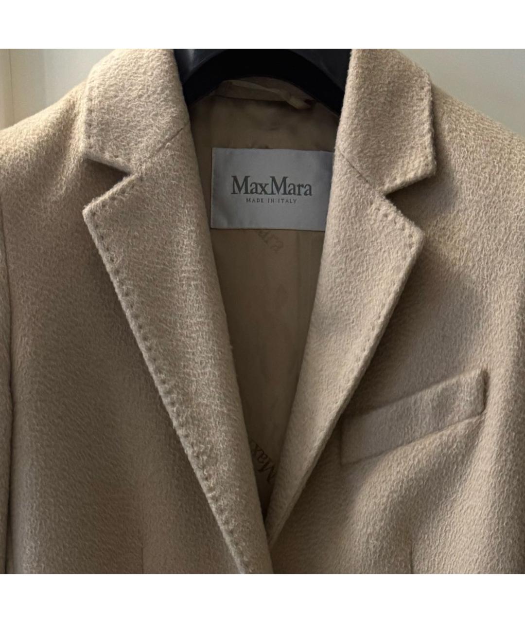 MAX MARA Бежевое шерстяное пальто, фото 4
