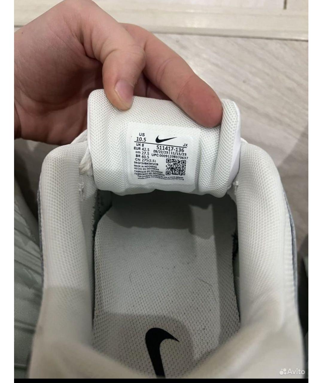 NIKE Белые синтетические низкие кроссовки / кеды, фото 2