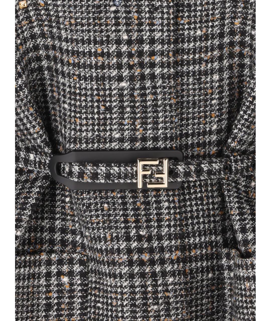 FENDI Серое шерстяное пальто, фото 4