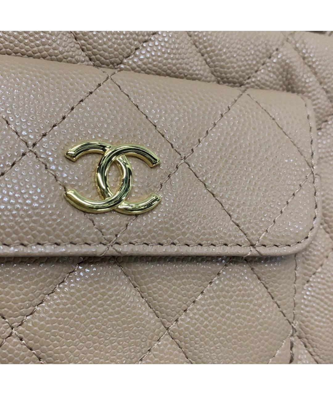 CHANEL Коричневая кожаная сумка с короткими ручками, фото 7