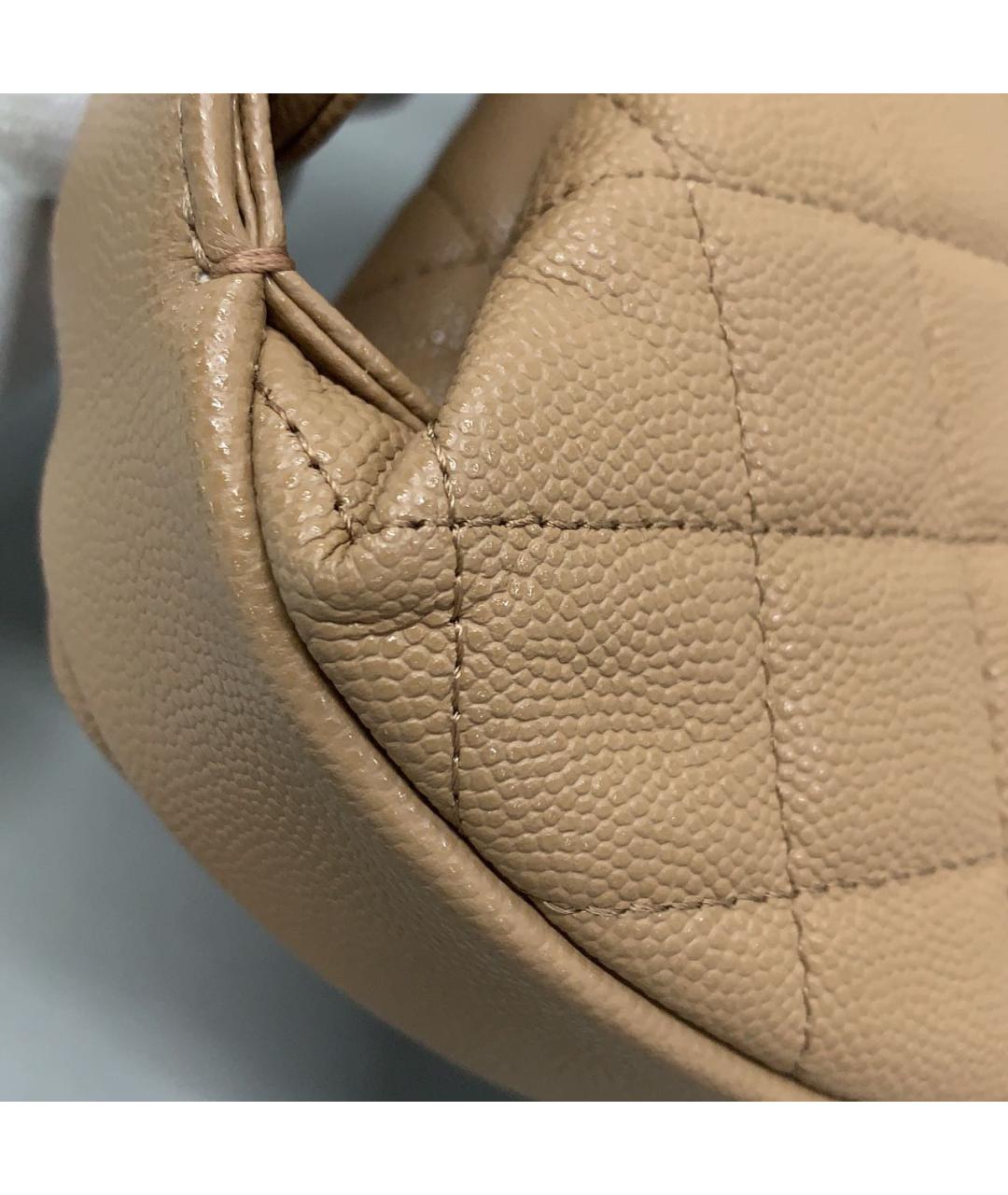 CHANEL Коричневая кожаная сумка с короткими ручками, фото 6
