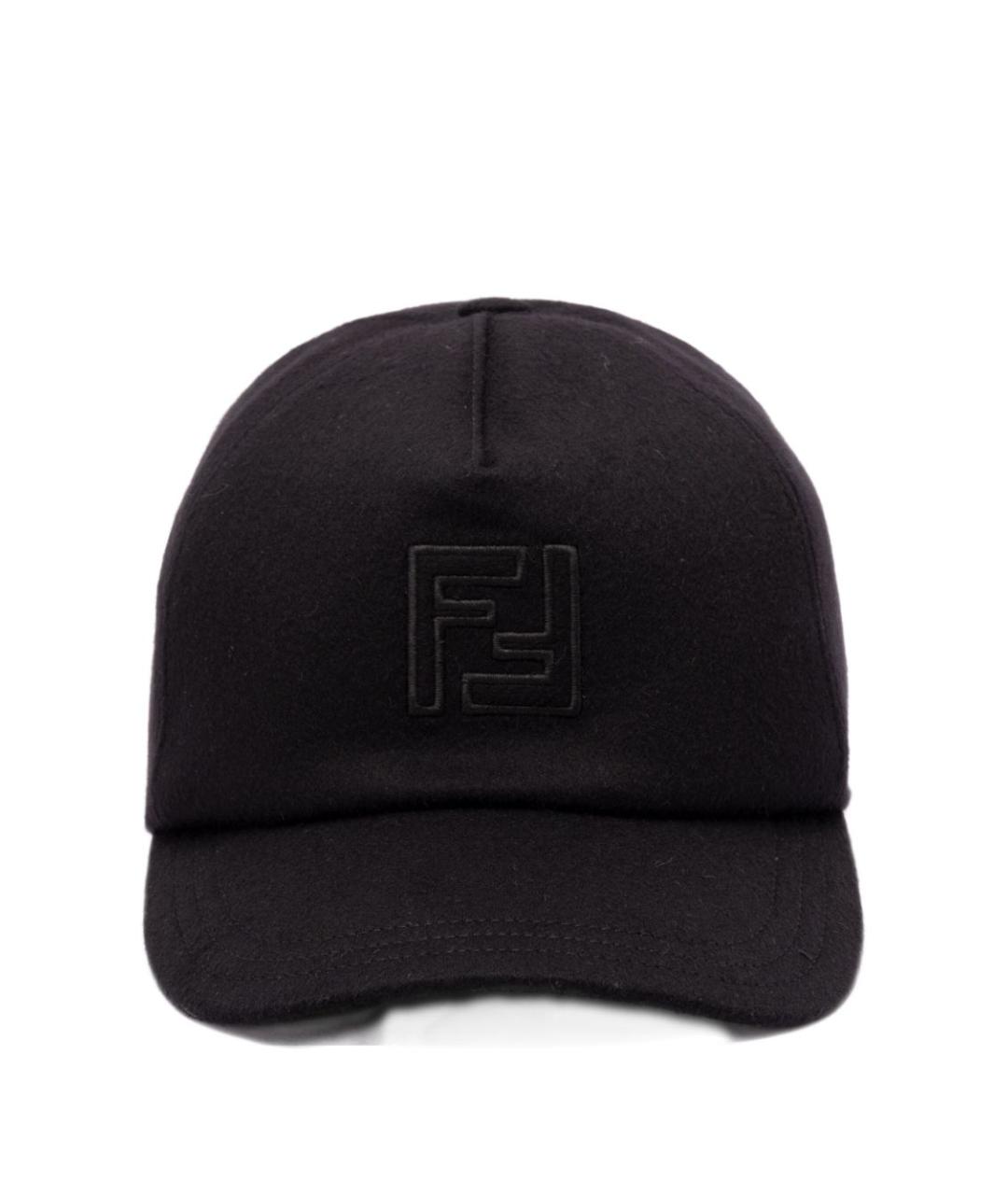 FENDI Черная шерстяная кепка/бейсболка, фото 1