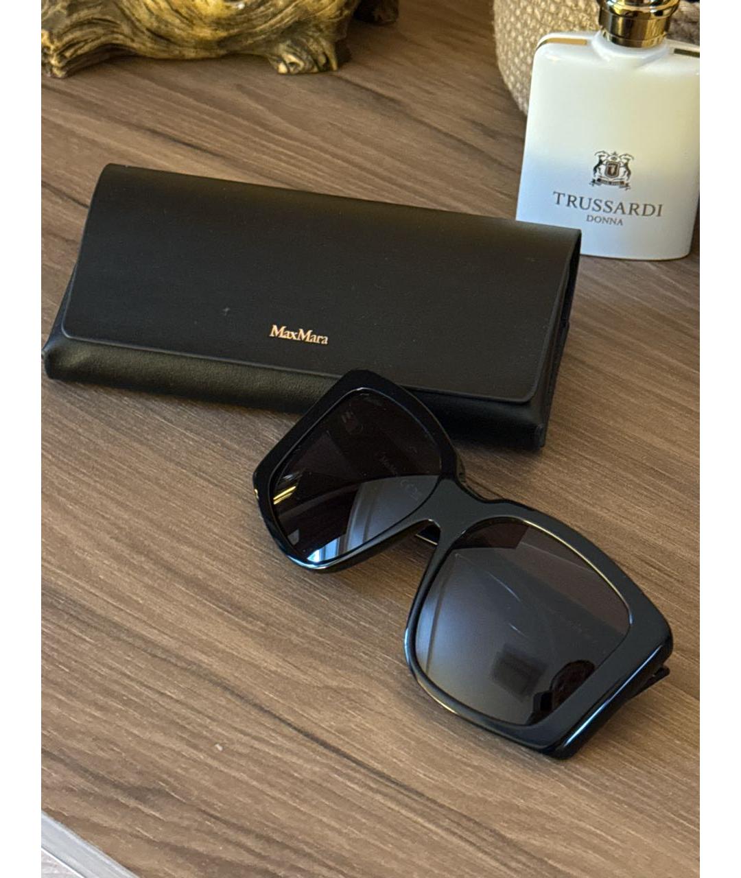 MAX MARA Черные пластиковые солнцезащитные очки, фото 5