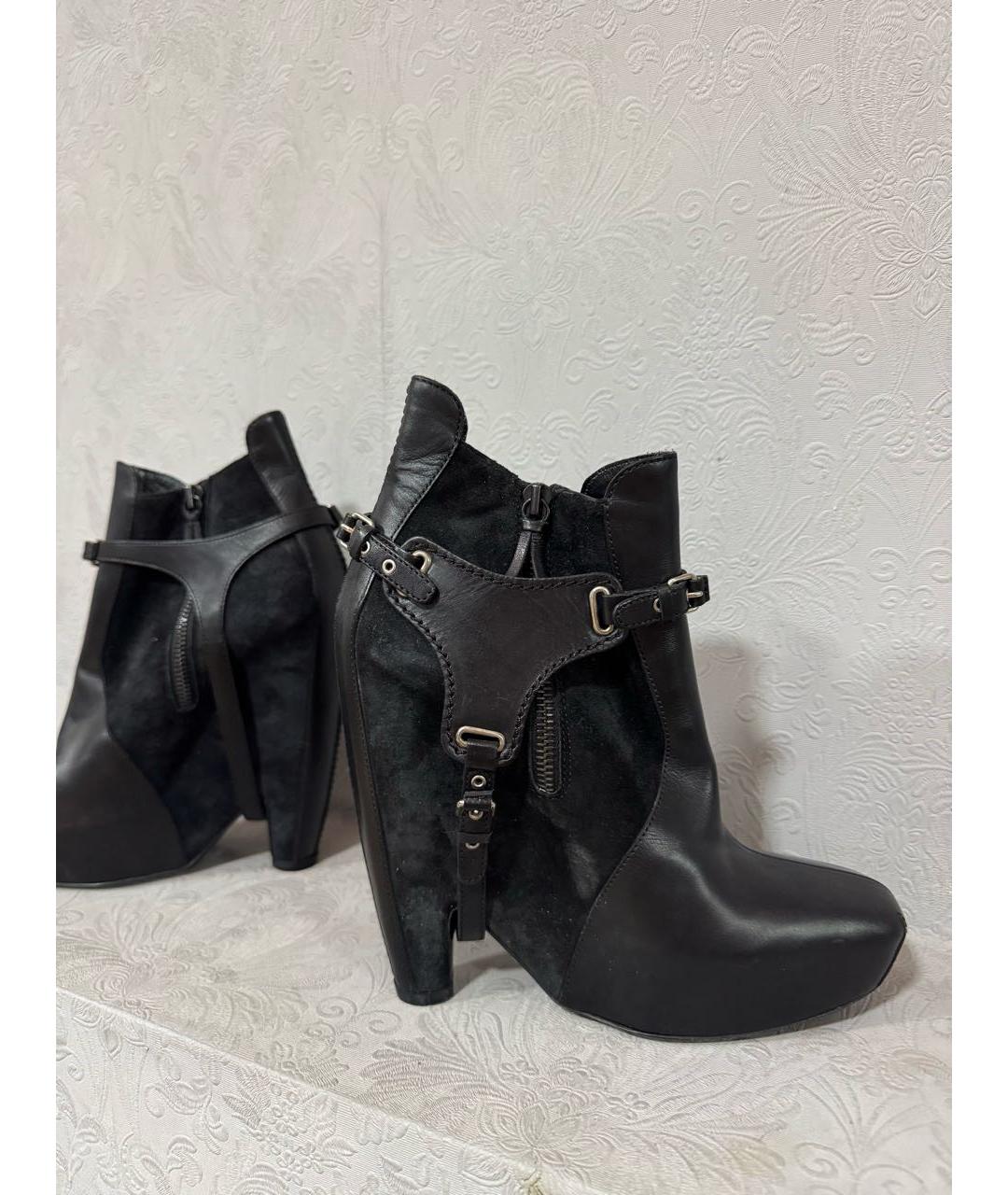 BALENCIAGA Черные кожаные ботильоны, фото 3