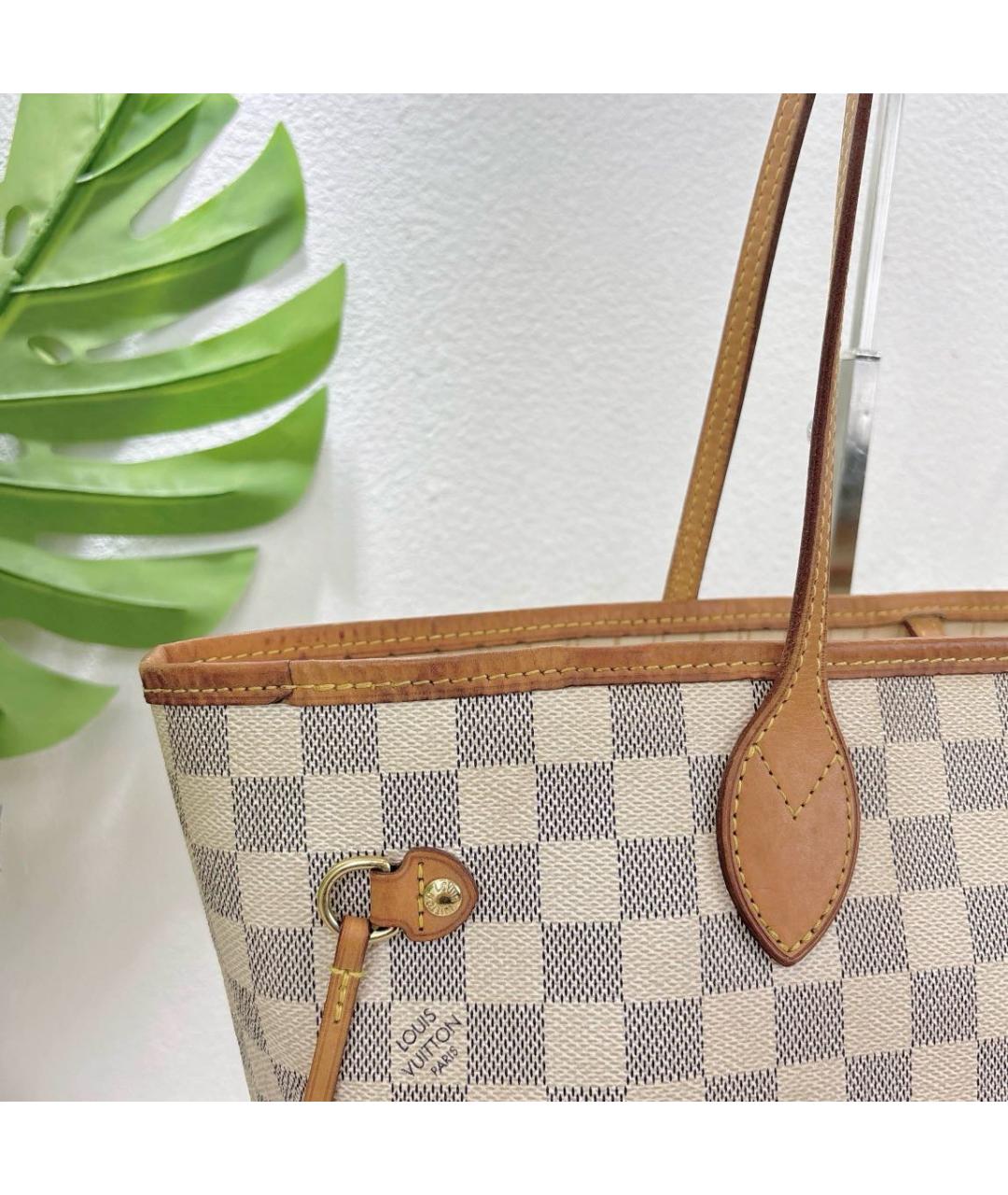 LOUIS VUITTON Бежевая кожаная сумка тоут, фото 7