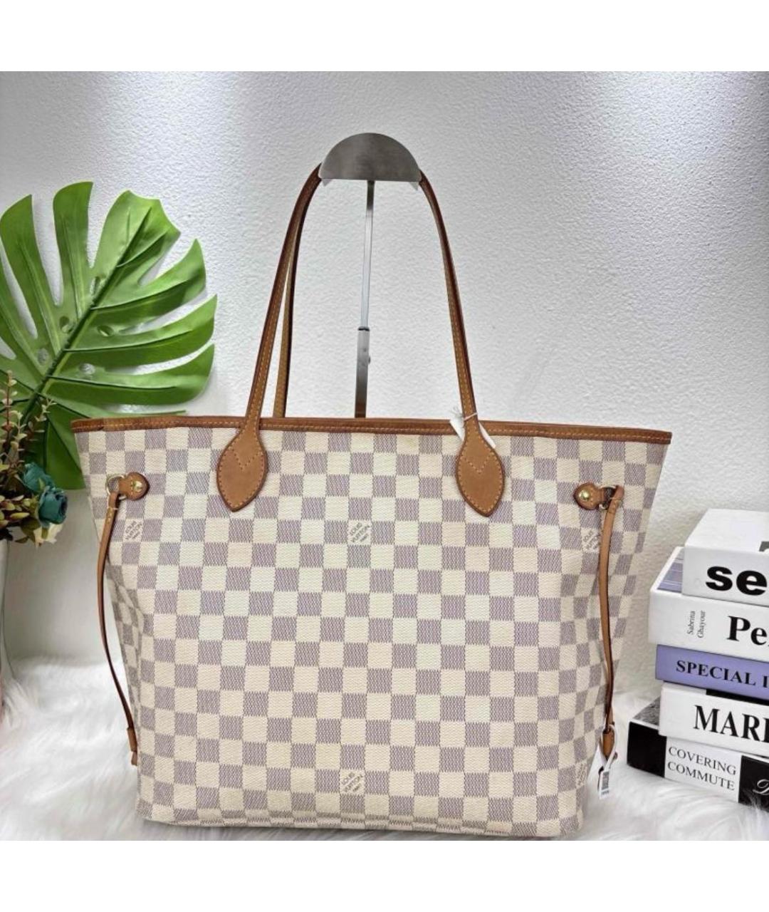 LOUIS VUITTON Бежевая кожаная сумка тоут, фото 2