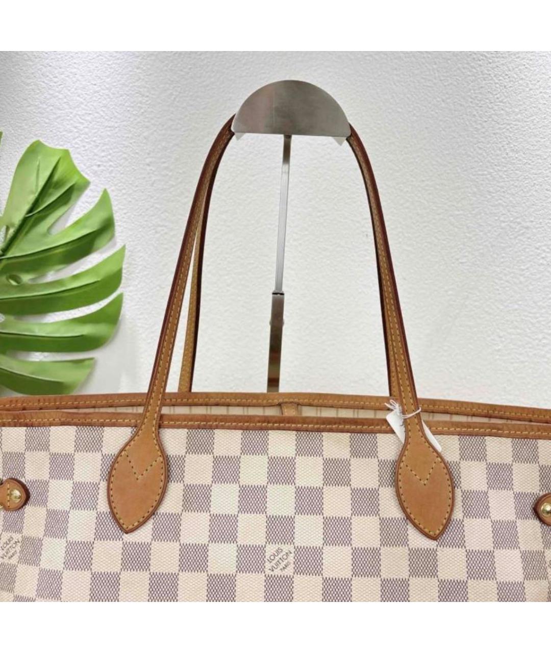 LOUIS VUITTON Бежевая кожаная сумка тоут, фото 5