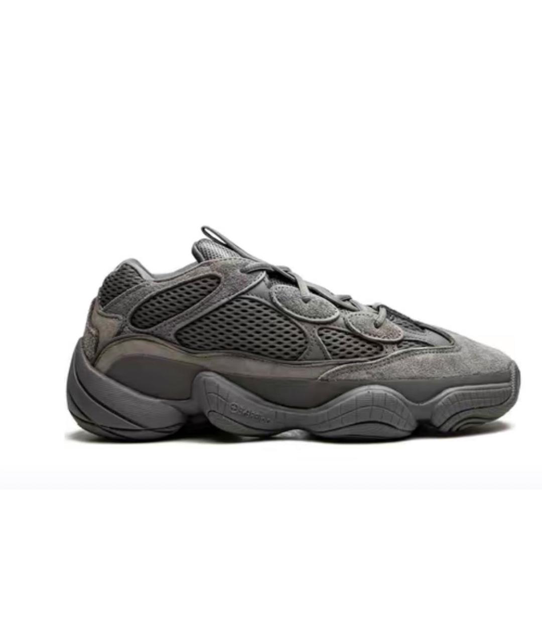 ADIDAS YEEZY Антрацитовые замшевые низкие кроссовки / кеды, фото 2