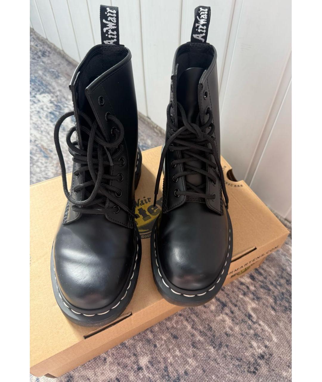 DR. MARTENS Черные кожаные ботинки, фото 2