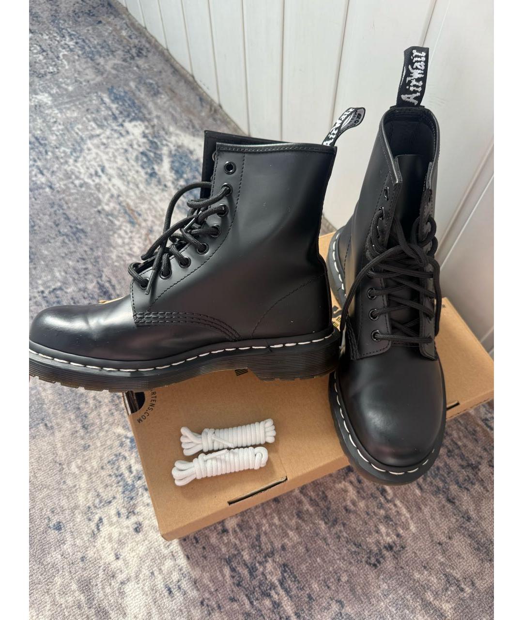 DR. MARTENS Черные кожаные ботинки, фото 3