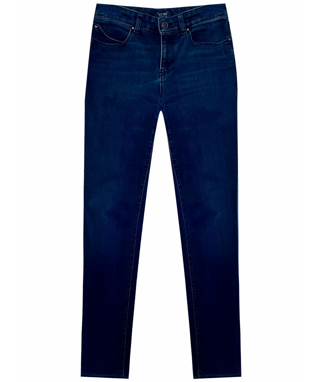ARMANI JEANS Темно-синие хлопковые прямые джинсы, фото 1